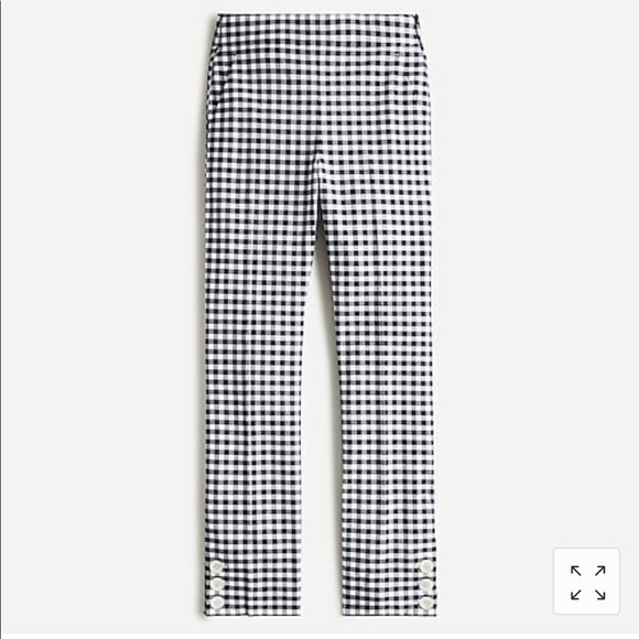 J Crew Remi Gingham pants w Button - NWT size 4 - Picture 2 of 5